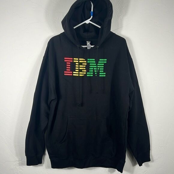 🔥 IBM #Inclusive Computer Software HOODIE SWEATSHIRT - Black - Sz Lg - PERFECT - Picture 1 of 9